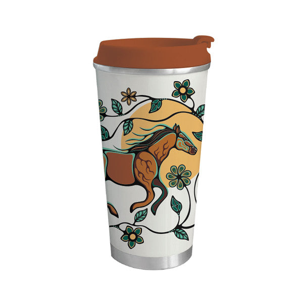 18 oz Art Travel Mug - Horse (Bebezhigooganzhii)