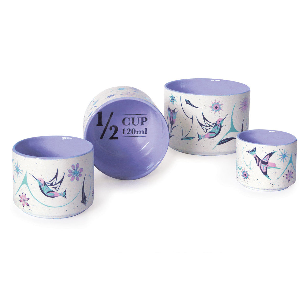 Ceramic Measuring Cup Set - Hummingbirds by Nicole La Rock (Coast Salish)