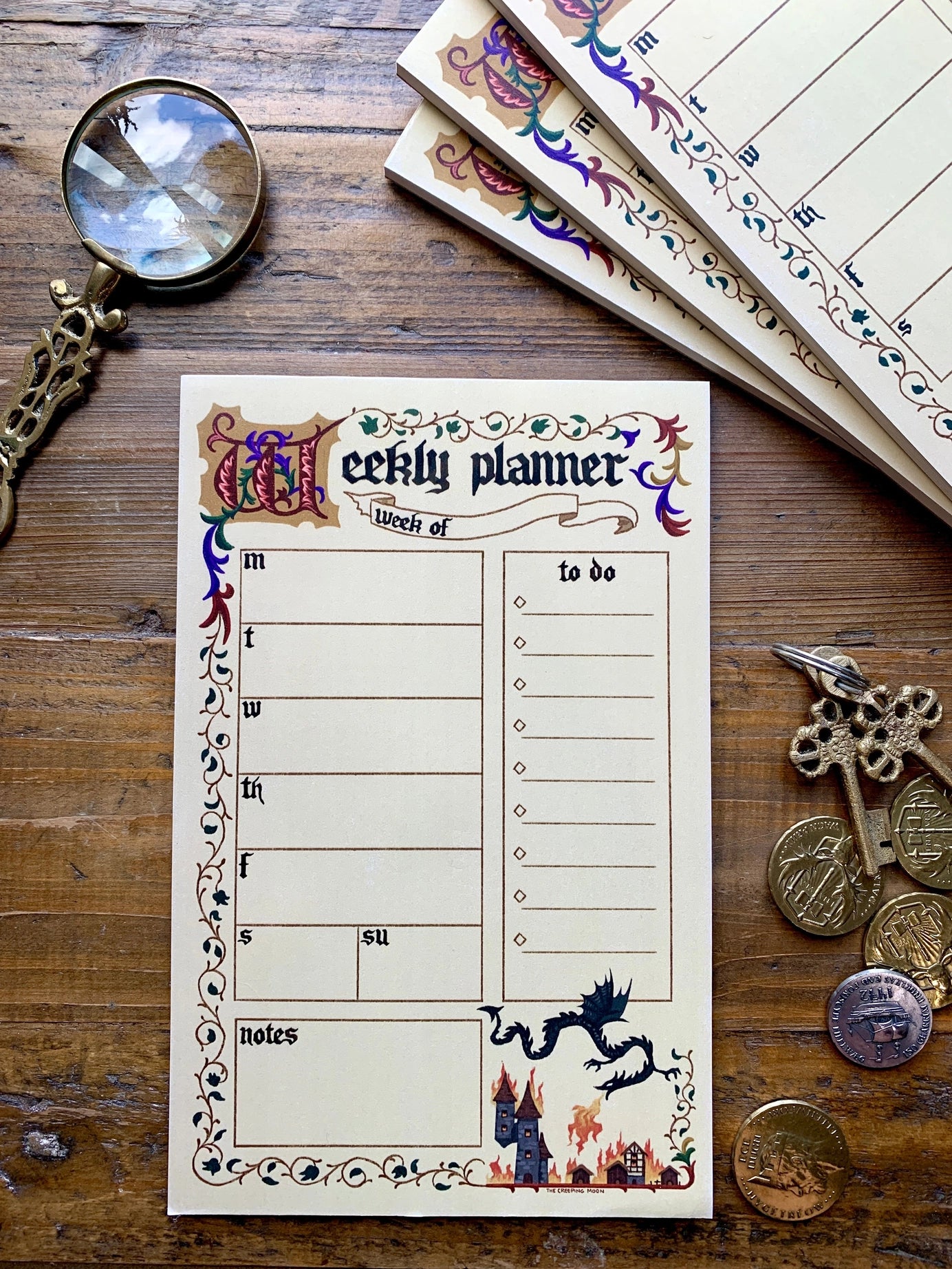 Medieval Weekly Planner Notepad (5.5 X 8.5)