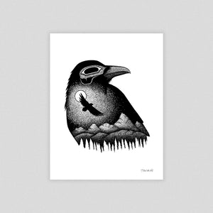 Moonlight Raven Art Print