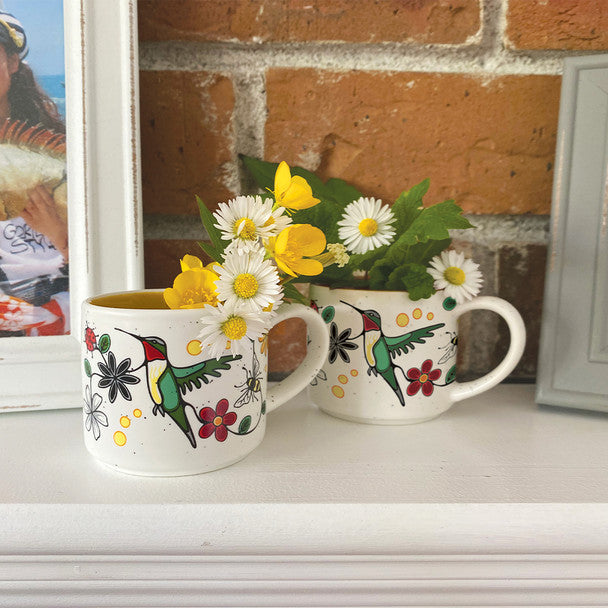 Ceramic Espresso Mugs (Set of 2) -Hummingbird Nenookaasi