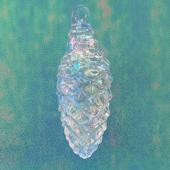 Icicle Pinecone Glass Ornament by Glass Eye Studio