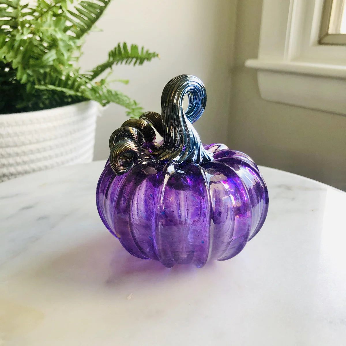 Purple Glass Pumpkin