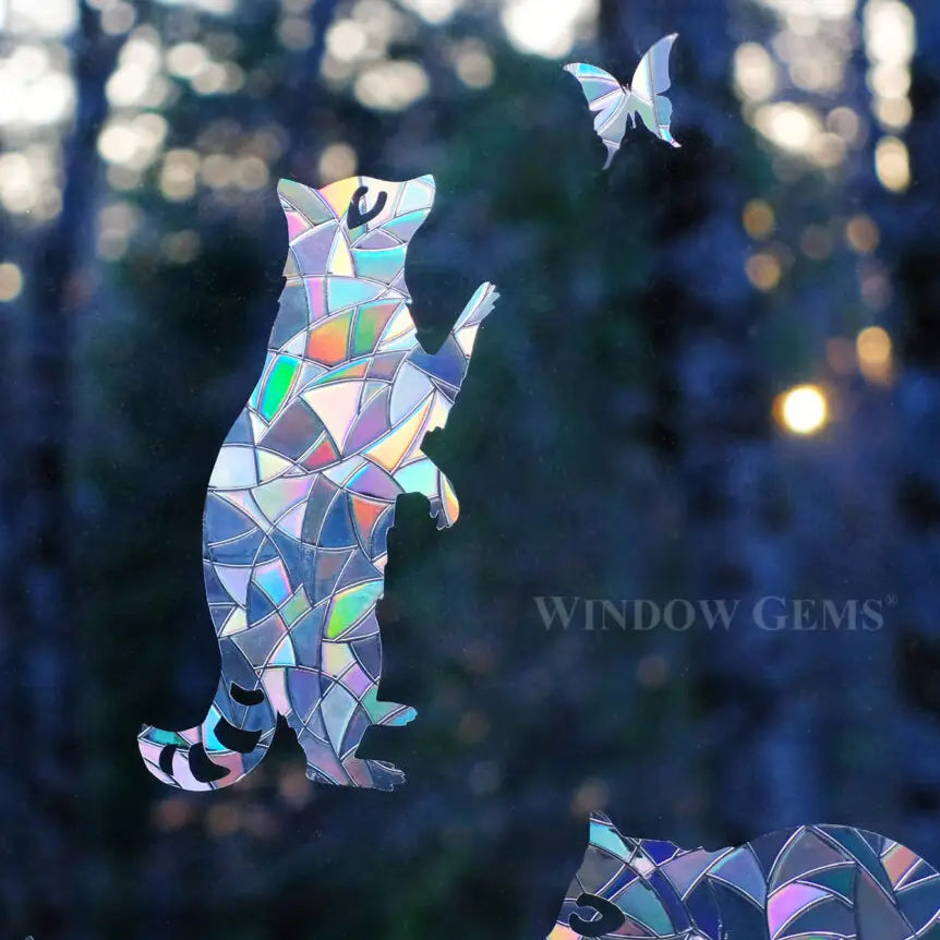 Raccoon Window Clings - Bird Strike Prevention Suncatchers