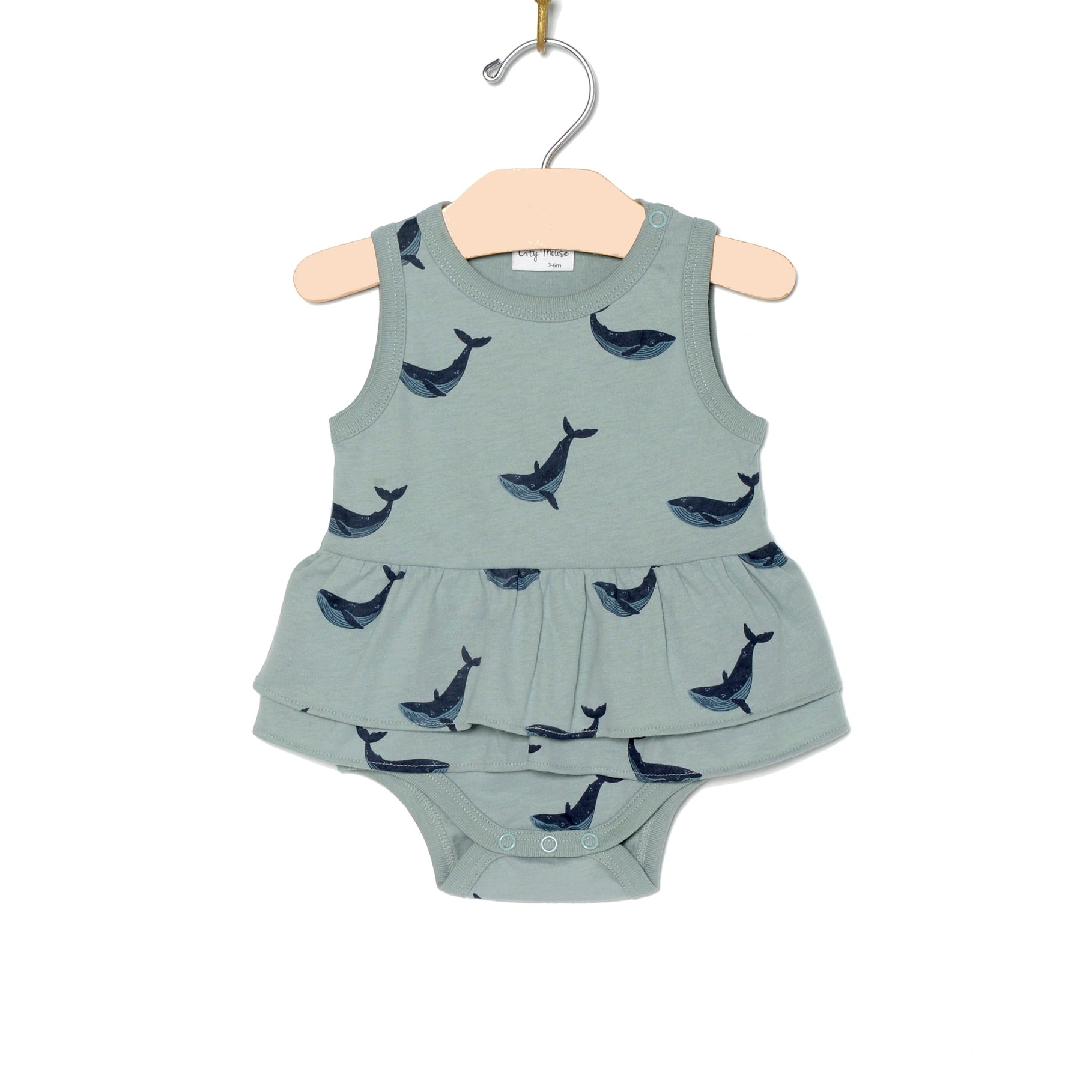 Skirted Bodysuit-Blue Wales
