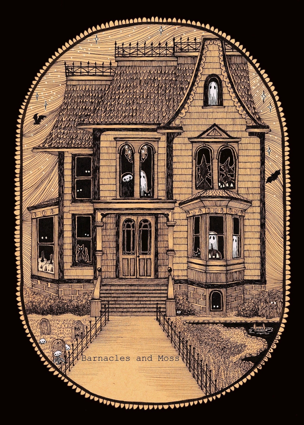 Victorian Haunted House Fine Art Print