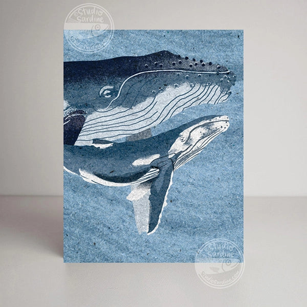 Humpback Whales Blank Greeting Card