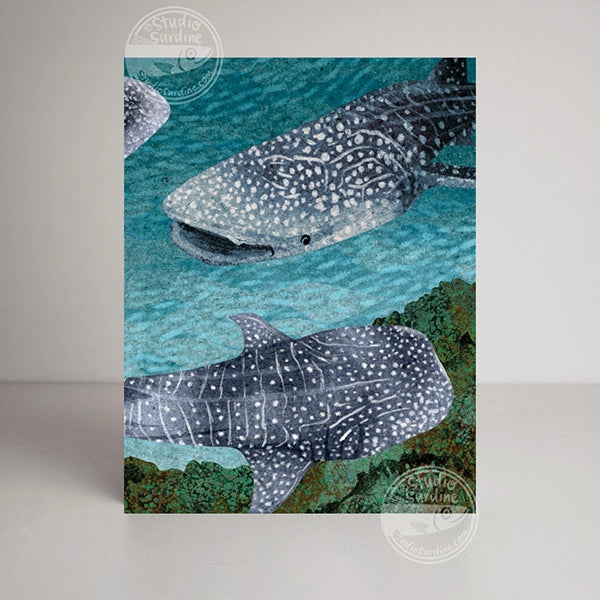 Whale Sharks Blank Greeting Card