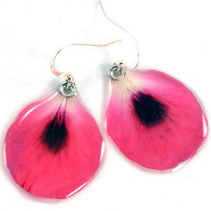 Pink Geranium Petal Earrings