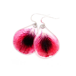 Dark Pink Geranium Earrings