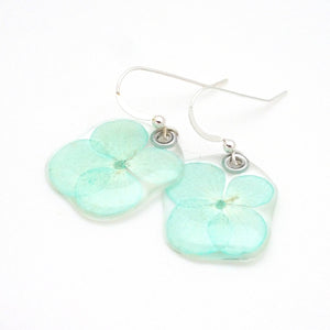 Teal Hydrangea Earrings