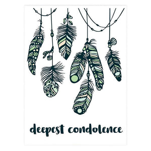 Deepest Condolence Feathers Greeting Card