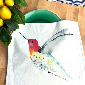 Hummingbird Flour Sack Tea Towels