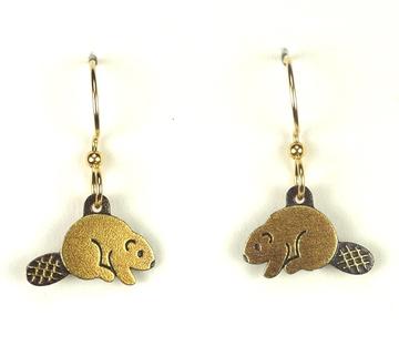 Beaver Earring Brass