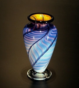 Topaz Purple/Blue Feathered Vase 14