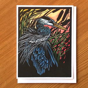 Great Blue Heron - Patience Card