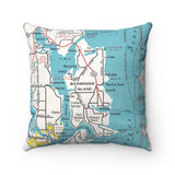 Bainbridge Island Map Accent Pillow
