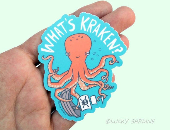 What's Kraken Pirate Ship Octopus Vinyl Sticker