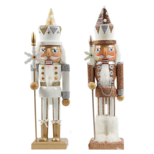 15" Silver and Gold Snowflake Soldier Nutcracker