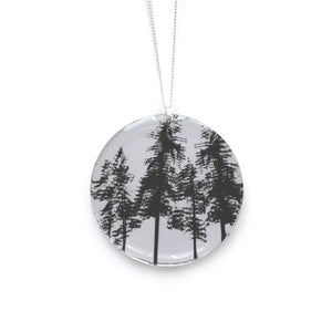 Mirror Round Forest Necklace