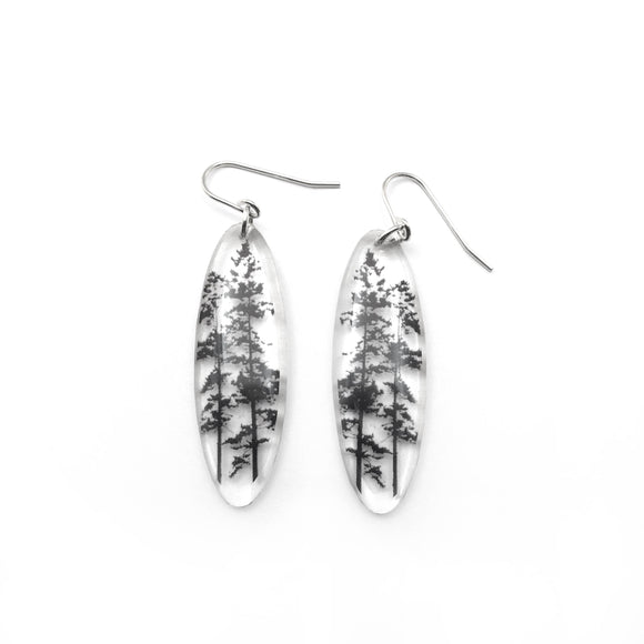 Tall Oval Forest Earrings
