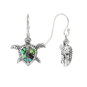 Abalone and Silver Sea Turtle Earring  Abalone