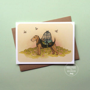 Airedale Pup Greeting Card