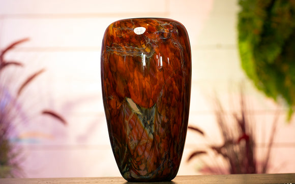 Large Amber Blown Glass Bowl