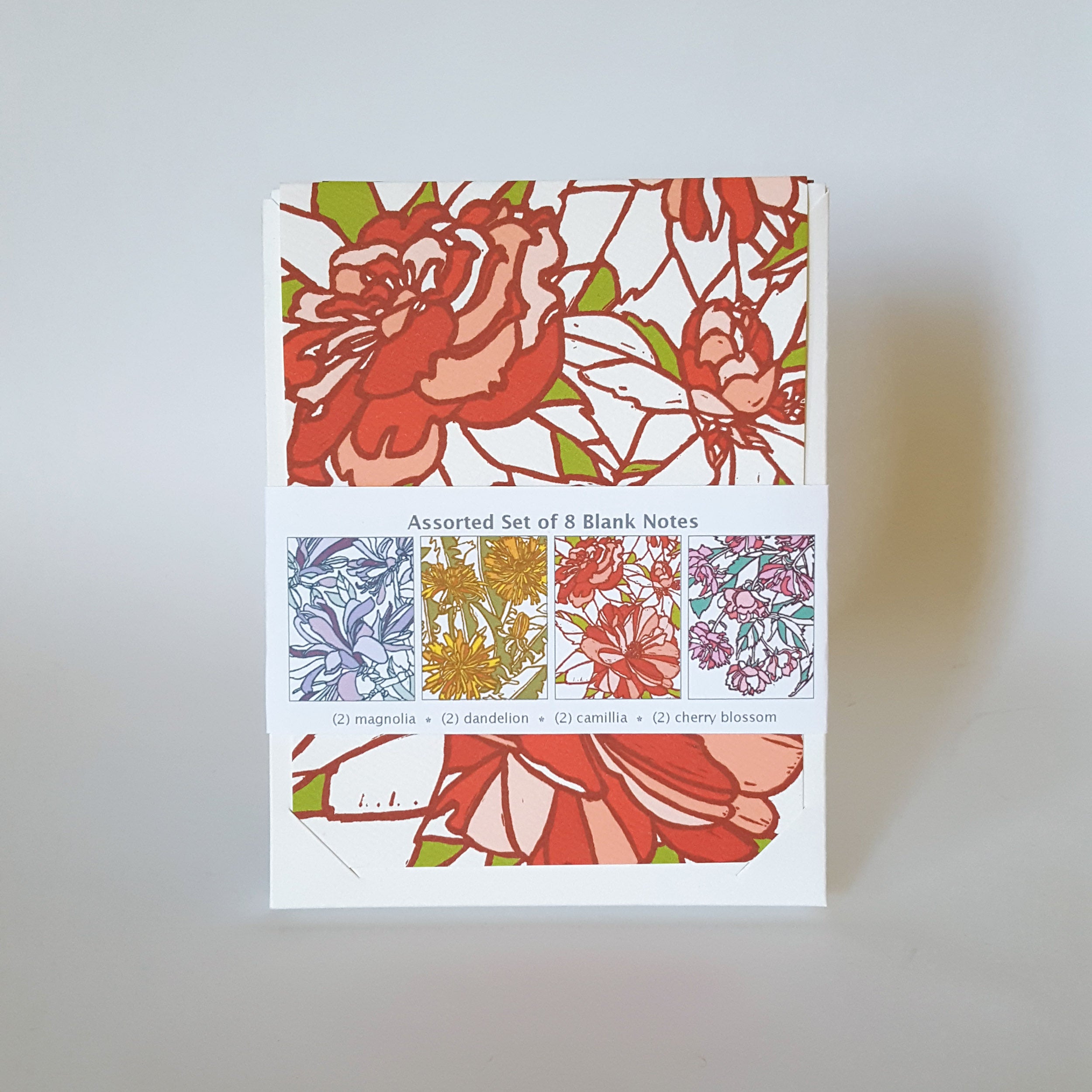 Assorted Flower Blank Note Card Set of 8 / Fine Art Cards