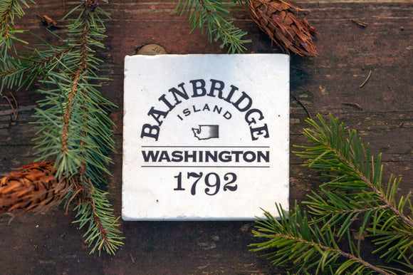 Bainbridge Island Marble Coaster 4x4