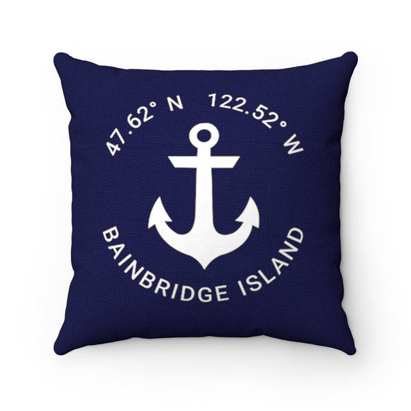 Bainbridge Island Latitude Longitude Accent Pillow (18x18)
