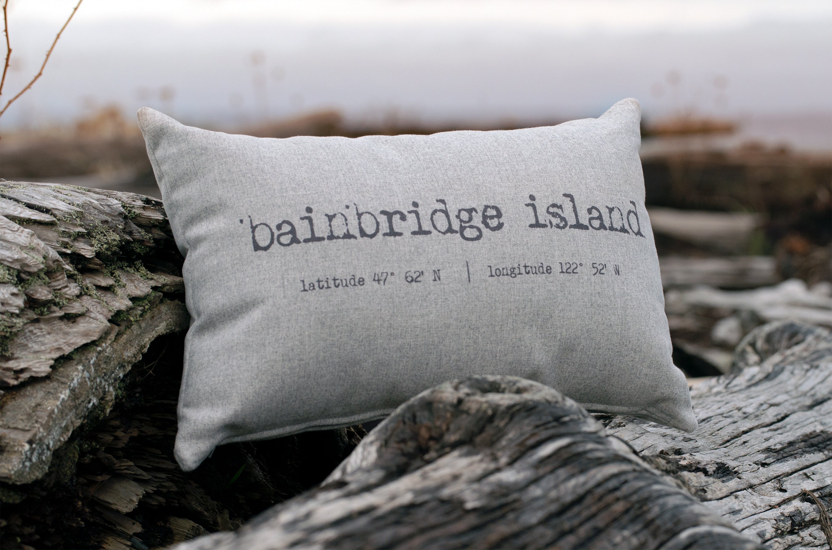 Bainbridge Island Gray Felt Coordinate Pillow