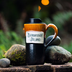 Bainbridge Island Travel Mugs 16 oz  Cinnamon Black – Millstream Bainbridge