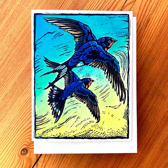 Barn Swallows: Slicing Through the Air Card