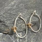Sterling Silver Bee Hoop Earrings