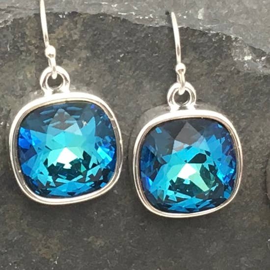 Bermuda Blue Silver Earrings