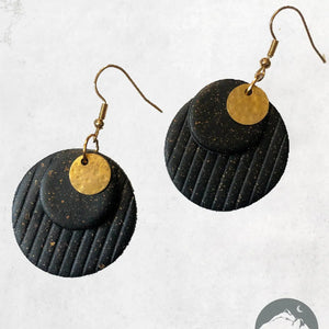 Black and Gold Earrings | Polymer Clay Earrings
