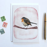 Blank Bird Greeting Card - Blue Warbler