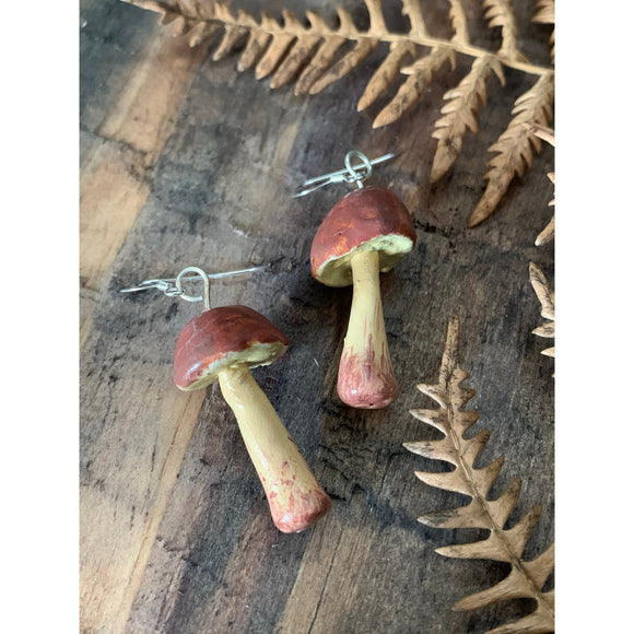 Bolete Mushroom Earrings