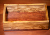 Handmade Wooden Box With Magnets Olive Wood with Bubinga 8 3/4" x 5 1/2" x 3"