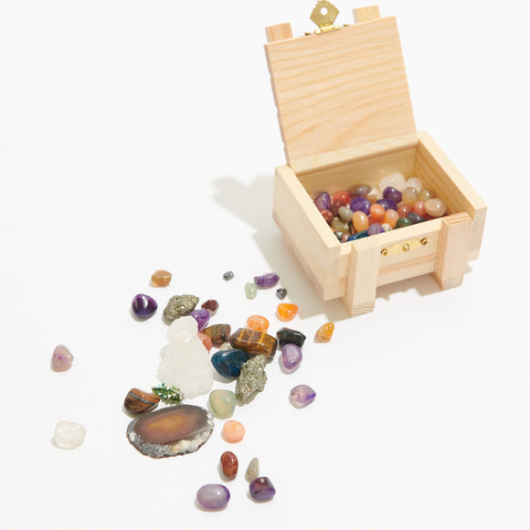 Box of Crystals + Stones - Rock Collector's Treasure Chest