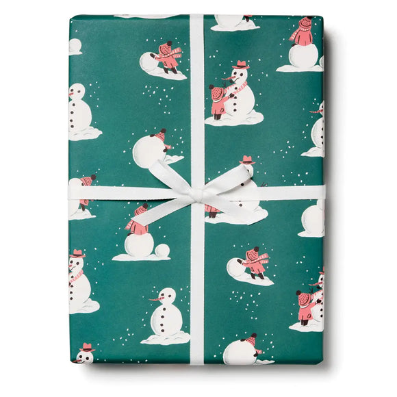 Building Snowman Holiday Wrapping Paper