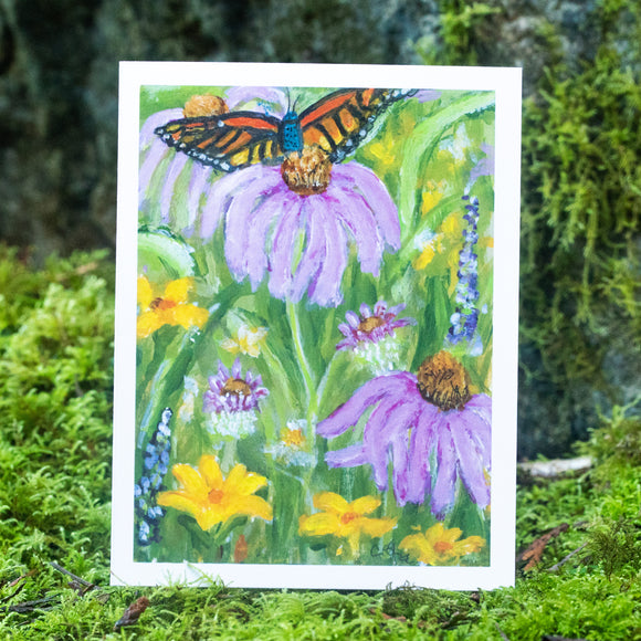 Echinacea with Butterfly by C. Ouellet