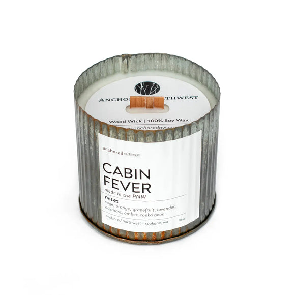 Cabin Fever Wood Wick Rustic Farmhouse Soy Candle  10oz