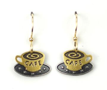 Small Cafe Earrings Brass