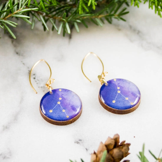 Cancer Hand-painted Constellation Earrings
