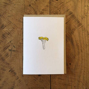 Chanterelle Mushroom Letterpress Card