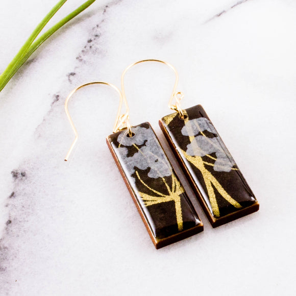 Charcoal Tanzy Rectangle Earrings