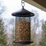 Cherry Woodgrain Finish Heavy Duty Mesh Metal 3 Lb. Bird Feeder