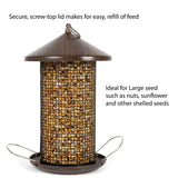 Cherry Woodgrain Finish Heavy Duty Mesh Metal 3 Lb. Bird Feeder